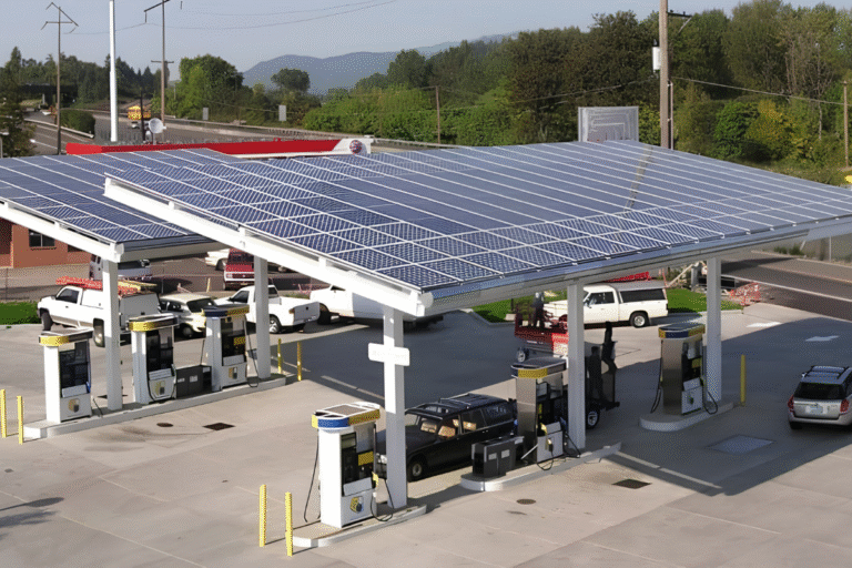 Paneles Solares en Canopies de Estaciones de Servicio: Cómo Aprovechar el Techo para Reducir Costos Energéticos